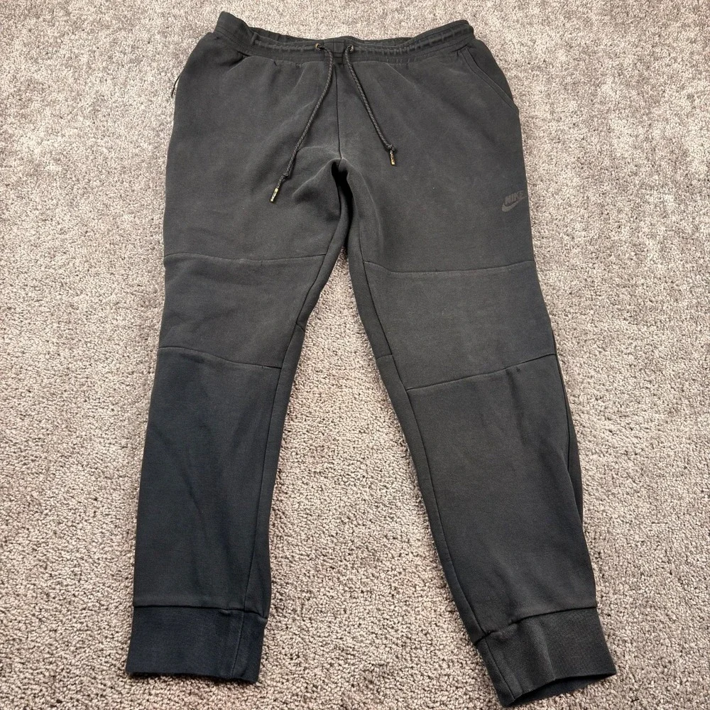 Nike Tech Fleece Jogger Pants Mens 2XL Black‎ Tapered Zip Pocket Sweatpants